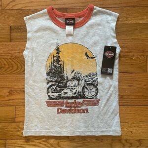 🆕 Harley Davidson | Gray Sunset Muscle Sleeveless T-Shirt |  Boy 4-5